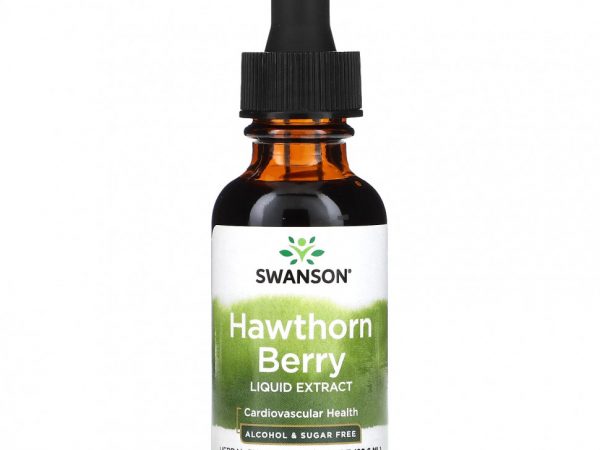 Swanson, Жидкий экстракт ягод боярышника, без спирта и сахара, 29,6 мл (1 жидк. Унция)