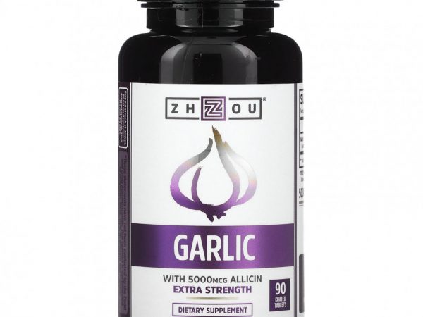 Zhou Nutrition, Garlic Extra Strength, 90 таблеток, покрытых оболочкой
