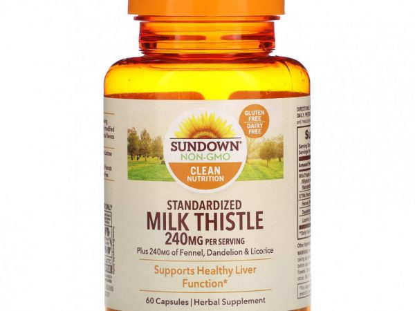 Sundown Naturals, Стандартизированный расторопша, 240 мг, 60 капсул