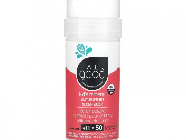All Good Products, Детское минеральное солнцезащитное масло в стиках, SPF 50, 78 г (2,75 унции)