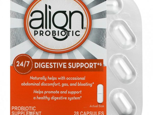 Align Probiotics, Поддержка пищеварения 24/7, добавка с пробиотиками, 28 капсул