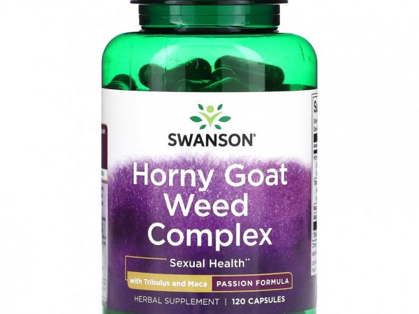 Swanson, Комплекс Horny Goat Weed с трибулусом и макой, 120 капсул