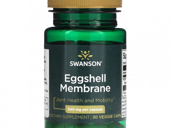 Swanson, Мембрана из яичной скорлупы, 500 мг, 30 вегетарианских капсул