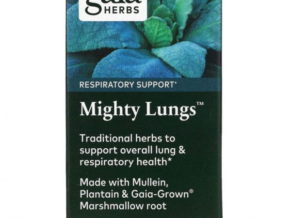 Gaia Herbs, Mighty Lungs, 60 веганских жидких фито-капсул
