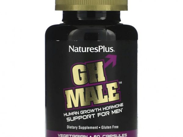 NaturesPlus, GH Male, гормон роста человека для мужчин, 60 растительных капсул
