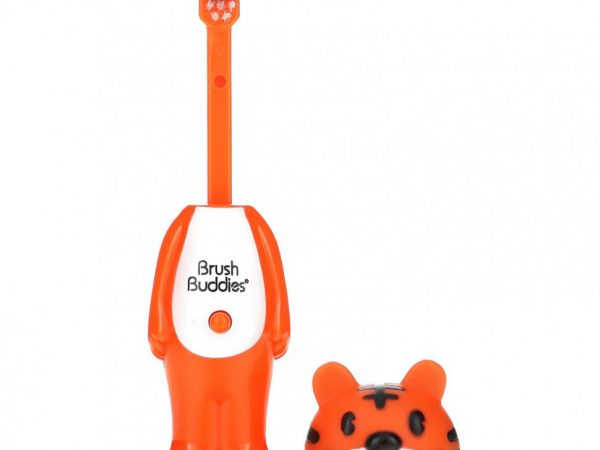 Brush Buddies, Poppin', зубастый тигр Тоби, мягкая, 1 зубная щетка