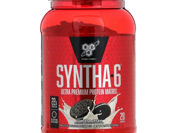 BSN, Syntha-6, белковая матрица ультрапремиального качества, печенье со сливками, 1,32 кг (2,91 фунта)