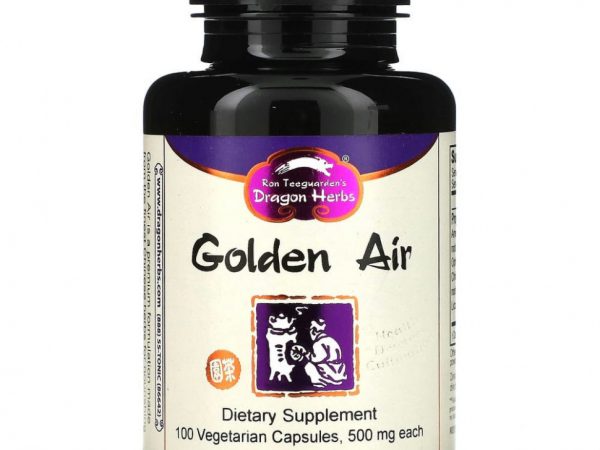 Dragon Herbs, Golden Air, 500 мг, 100 вегетарианских капсул