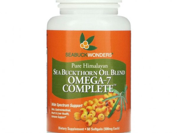 SeaBuckWonders, Omega-7 Complete, смесь облепихового масла, 500 мг, 60 мягких желатиновых капсул