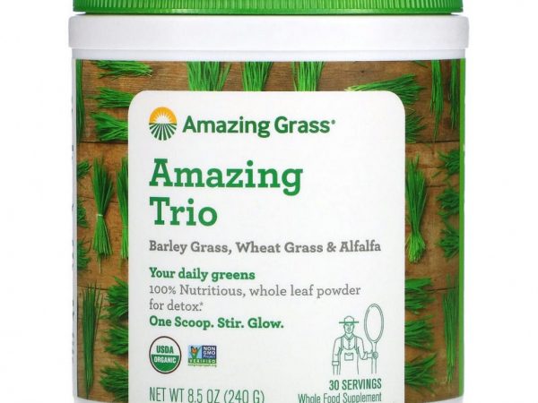 Amazing Grass, Amazing Trio, ростки ячменя, ростки пшеницы и люцерна, 240 г (8,5 унции)