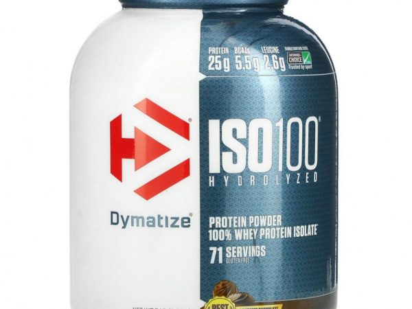 Dymatize Nutrition, Гидролизированный ISO 100 , 100% -ный сывороточный изолят ,протеина, гурманский шоколад, 5 фунтов (2,3 кг)