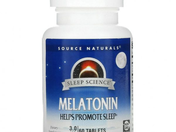 Source Naturals, Мелатонин, 3 мг, 60 таблеток