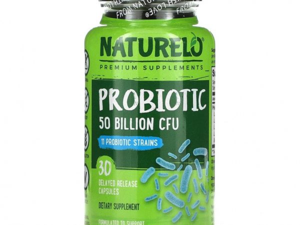 NATURELO, пробиотик, 50 млрд КОЕ, 30 капсул с отсроченным высвобождением