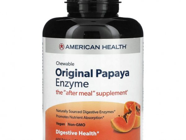 American Health, Оригинальный фермент папайи, 600 жевательных таблеток