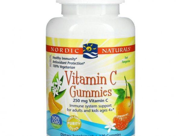 Nordic Naturals, Витамин С жевательный мармелад, мандарин, 250 мг, 120 конфет