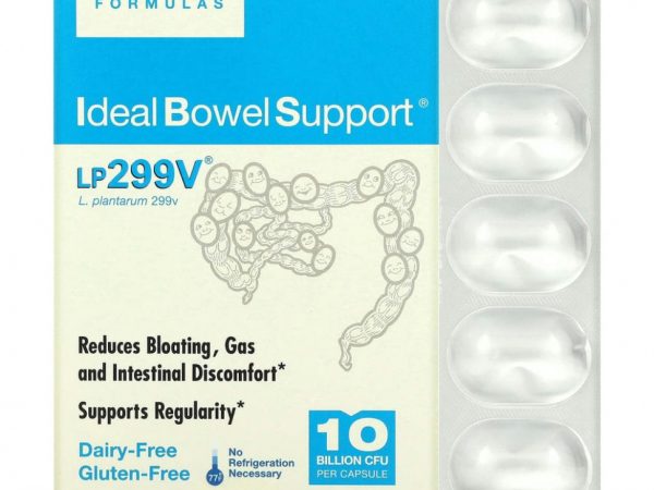 Jarrow Formulas, Ideal Bowel Support, 299v, 10 млрд клеток, 30 растительных капсул