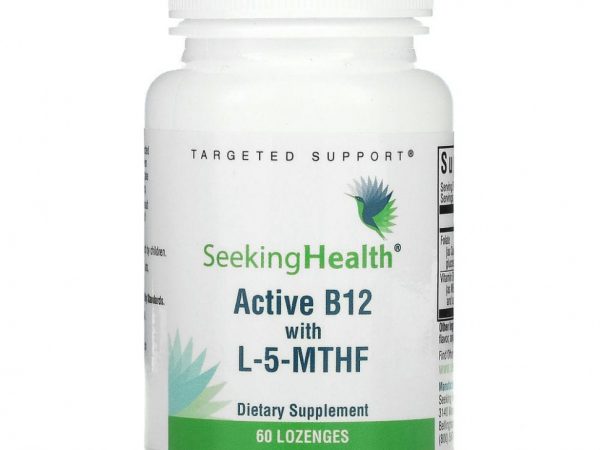 Seeking Health, Активный витамин B12 с L-5-МТГФ, 60 пастилок