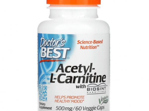 Doctor's Best, ацетил-L-карнитин с карнитинами Biosint, 500 мг, 60 вегетарианских капсул