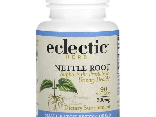 Eclectic Institute, необработанный свежий сублимированный корень крапивы, 300 мг, 90 вегетарианских капсул без ГМО