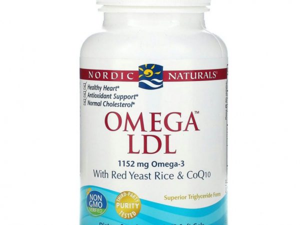 Nordic Naturals, Omega LDL, омега-3, красный ферментированный рис и коэнзим Q10, 384 мг, 60 капсул