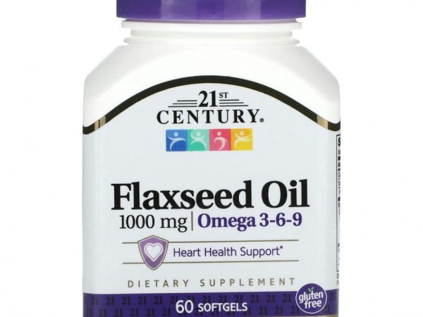 21st Century, льняное масло, 1000 мг, 60 капсул