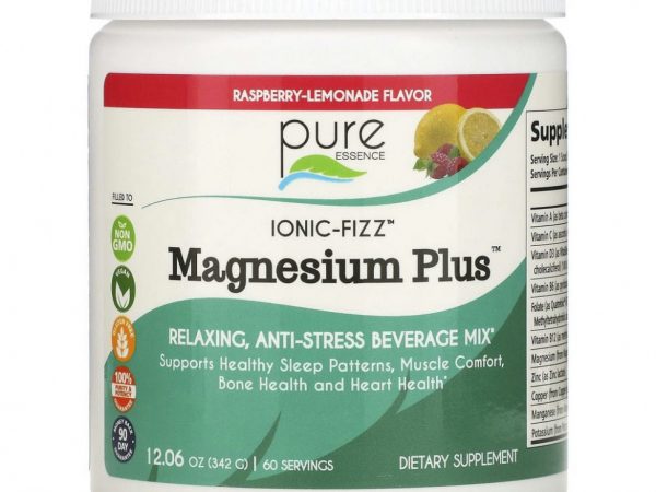 Pure Essence, Ionic-Fizz, Magnesium Plus, малиновый лимонад, 342 г (12,06 унции)