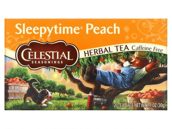 Celestial Seasonings, Sleepytime, травяной чай, без кофеина, персик, 20 чайных пакетиков, 29 г (1,0 унция)