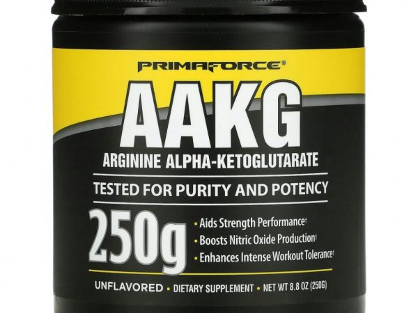 Primaforce, AAКГ, аргинина альфа-кетоглутарат, порошок без вкусовых добавок, 250 г (8,8 унции)