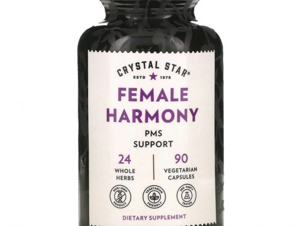 Crystal Star, женская гармония, поддержка при ПМС, 90 растительных капсул