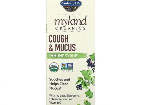 Garden of Life, MyKind Organics, иммунный сироп от кашля и слизи, 150 мл (5 жидк. Унций)