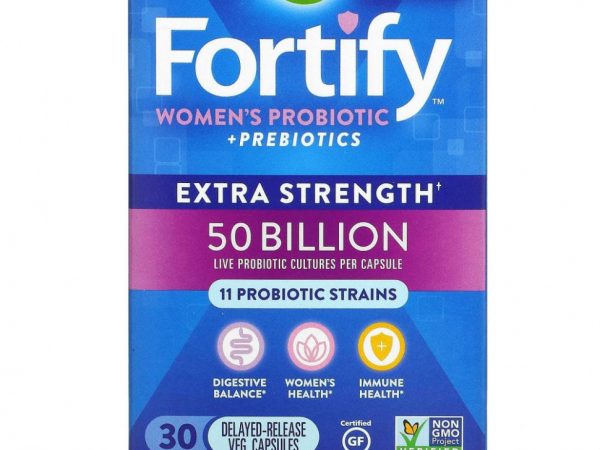 Nature's Way, Fortify комплекс пробиотиков и пребиотиков для женщин, повышенной силы действия, 50 миллиардов, 30 растительных капсул с отсроченным высвобождением
