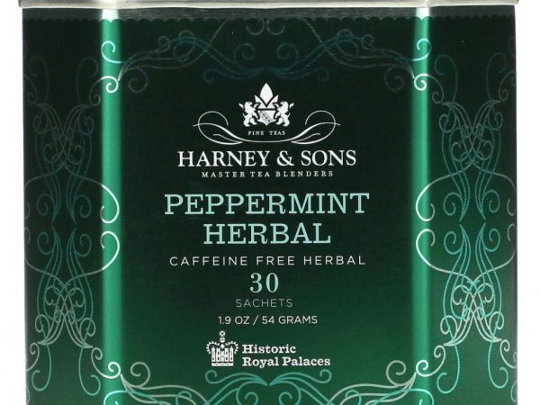 Harney & Sons, травяной чай с перечной мятой, без кофеина, 30 пакетиков, 54 г (1,9 унции)