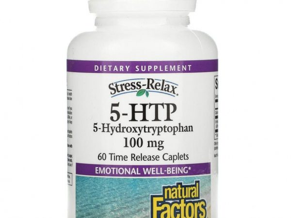Natural Factors, Stress-Relax, 5-гидрокситриптофан, 100 мг, 60 капсул, покрытых кишечнорастворимой оболочкой