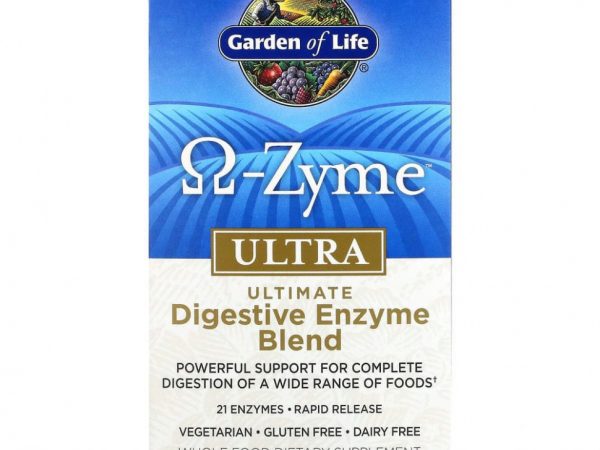 Garden of Life, ?-Zyme, Ultra, Комплекс пищеварительных ферментов, 180 вегетарианских капсул UltraZorbe