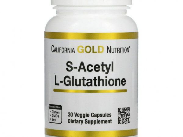 California Gold Nutrition, S-ацетил-L-глутатион, 100 мг, 30 растительных капсул
