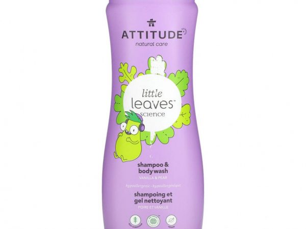 ATTITUDE, Little Leaves Science, шампунь и гель для душа 2 в 1, ваниль и груша, 473 мл