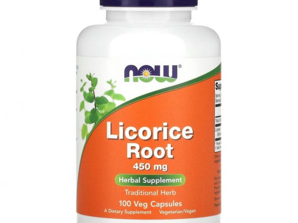 NOW Foods, Корень солодки, 450 мг, 100 растительных капсул