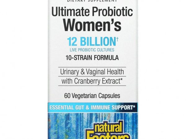 Natural Factors, Ultima Probiotic Women’s, пробиотик для женщин, 12 млрд КОЕ, 60 вегетарианских капсул
