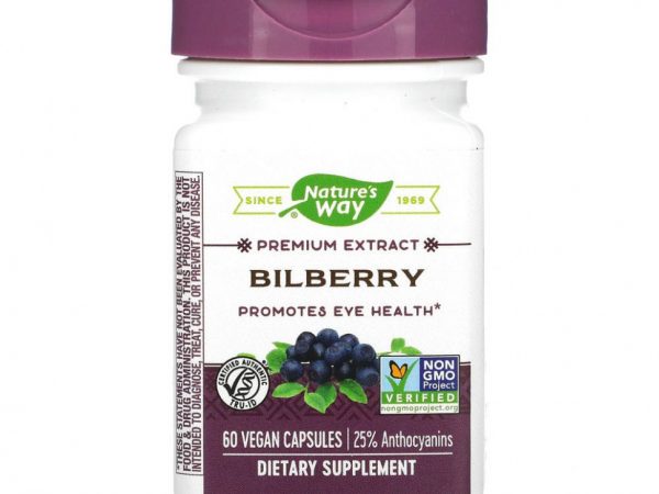Nature's Way, черника, 60 веганских капсул
