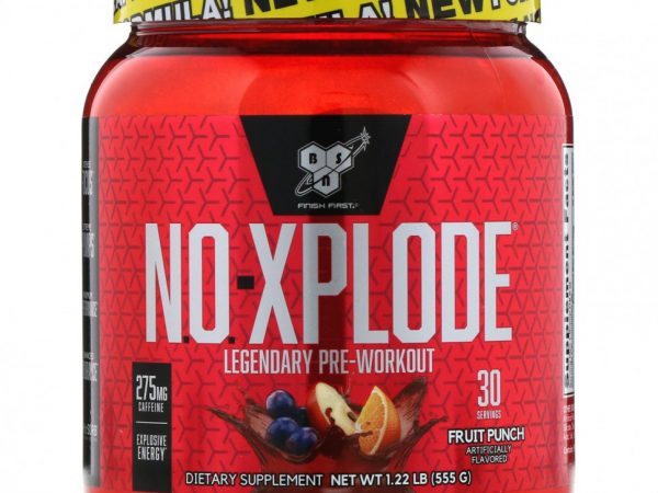 BSN, N.O.-Xplode, Legendary Pre-Workout, со вкусом фруктового пунша, 555 г (1,22 фунта)