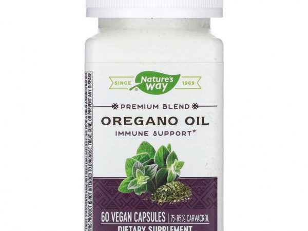 Nature's Way, масло орегано, 60 веганских капсул