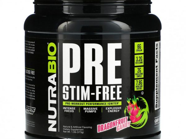 NutraBio Labs, Предтренировочный комплекс без стимуляторов, леденец из питайи, 573 г (1,3 фунта)