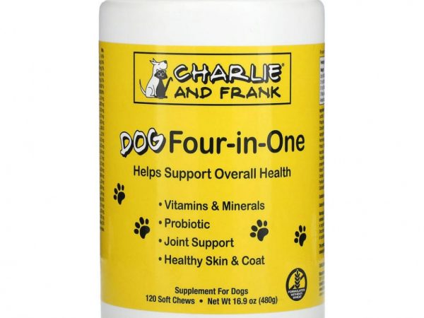 Charlie & Frank, Dog Four-in-One, 120 мягких жевательных таблеток