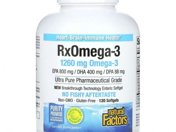 Natural Factors, Rx Omega-3, 120 мягких таблеток Enteripure