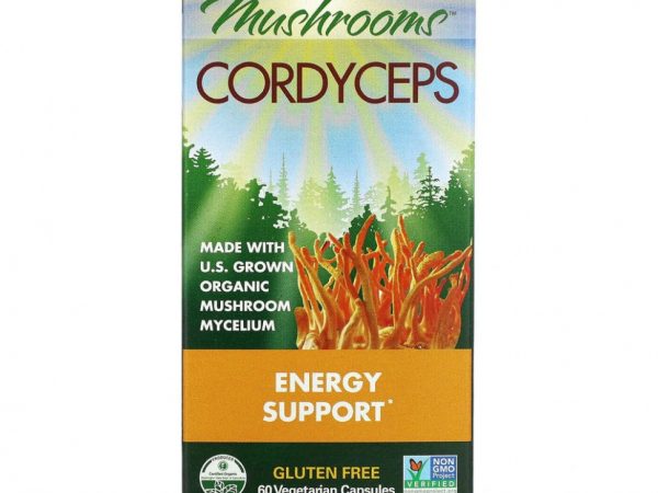 Fungi Perfecti, Host Defense, гриб кордицепс, поддержка выработки энергии, 60 вегетарианских капсул