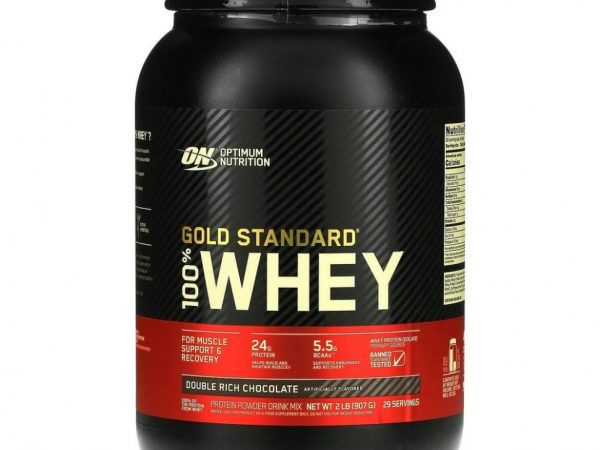 Optimum Nutrition, Gold Standard 100% Whey, сыворотка с насыщенным шоколадным вкусом, 907 г (2 фунта)