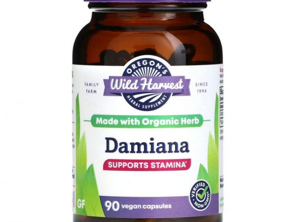 Oregon's Wild Harvest, Дамиана, 90 вегетарианских капсул без ГМО