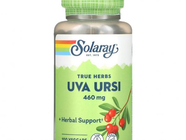 Solaray, толокнянка обыкновенная (Uva ursi), 460 мг, 100 вегетарианских капсул