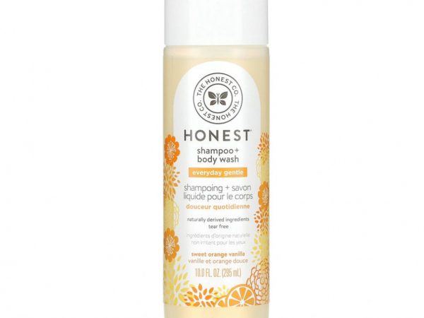 The Honest Company, Нежный шампунь на каждый день + гель для душа, сладкий апельсин и ваниль, 295 мл (10,0 жидк. Унции)
