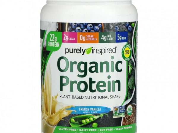 Purely Inspired, органический протеин, продукт на растительной основе, французская ваниль, 680 г (1,50 фунта)